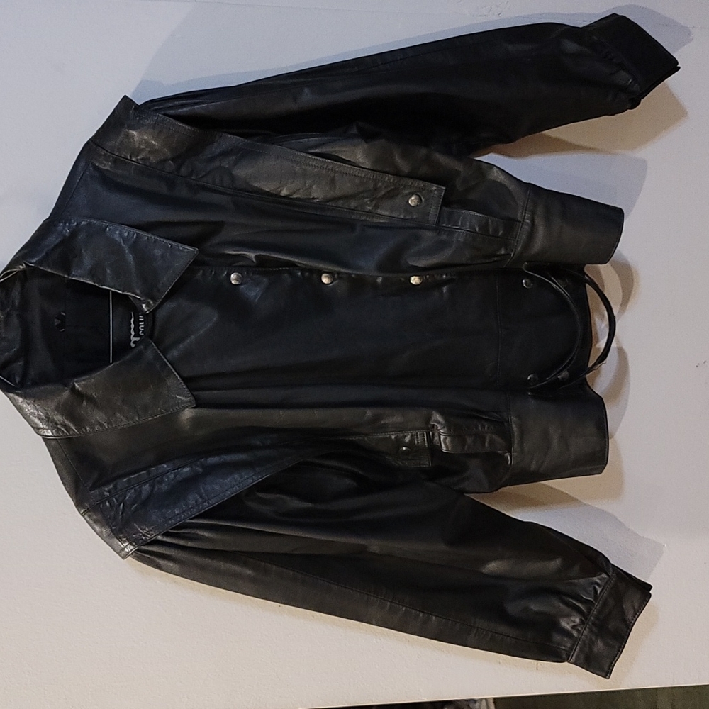 COMINT genuine leather black jacket size 11/12